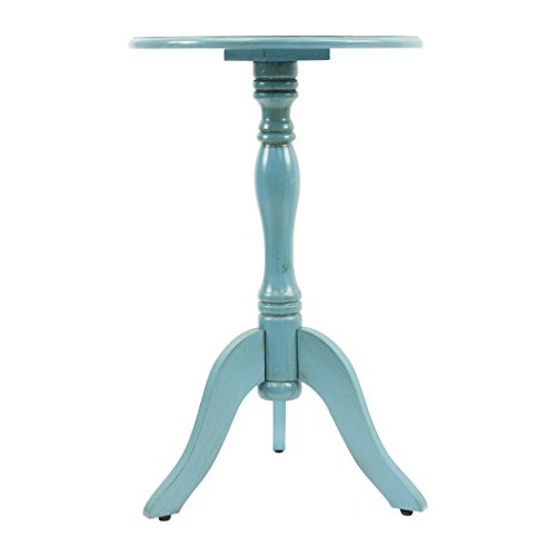 Mesa Decorativa De Pedestal Simplify, Azul Turquesa