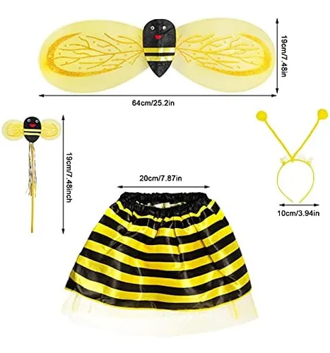 4 Pack Conjunto De Disfraces De Abeja Para Niñas Falda De Tu