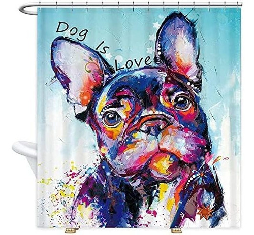 Imagen 3 de 5 de Miyotaa Dog Funny Abstract Oil Painting Shower Curtain Set 6