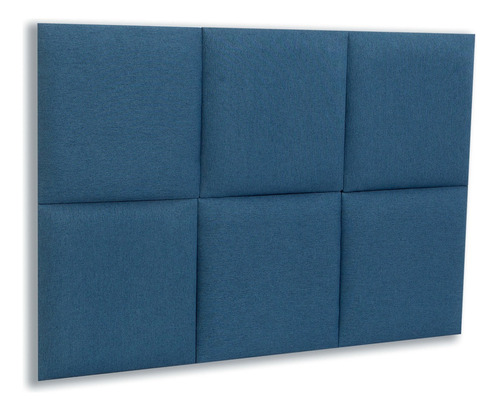 Cabeceira Solteiro Linho 90x60 Cama Box Modulada Retangular Cor Linho Azul