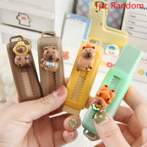Goma De Borrar Kawaii Push Pull Capybara, Lápiz De Goma