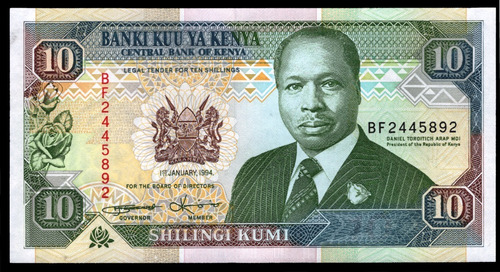 Kenia Billete 10 Shillings Año 1994 Pick #24f Sin Circular 