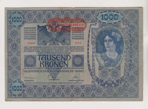 Billete Austria 1.000 Coronas  Año 1902 Muy Bueno