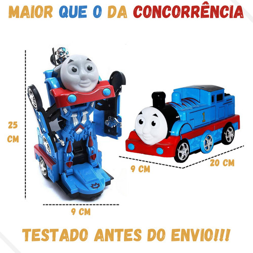 Trenzinho Thomas Vira Robô Tranformes Com Luz, Som, E Músic