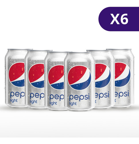 Imagen 1 de 1 de Refresco Pepsi Light De Lata De 355ml - 6 Unidades