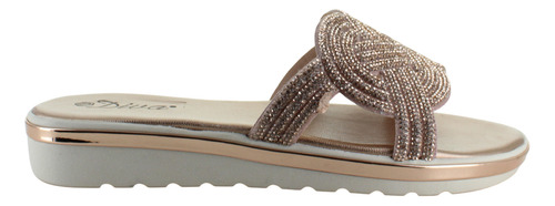 Diva Sandalia Slide Moda Casual Elegante Brillos Mujer 93233