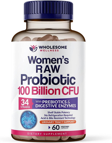 Suplemento en cápsula Wholesome Wellness  Premium Wome´s raw probiotic 100 billion CFU probioticos en frasco 60 un
