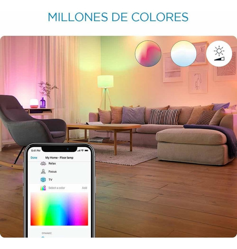 Imagen 3 de 8 de Dicroico Led Signify Wiz Wi-fi Gu10 Colores Alexa O Google