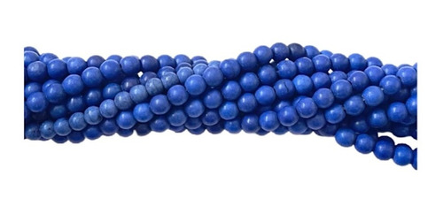 Piedra Natural Azul Rey Mate 6mm Bisuteria 1 Tira