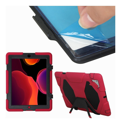 Funda Survivor Para iPad 2/3/4 Uso Rudo Resistente A Golpes Color Rojo