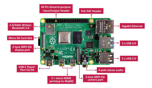 Raspberry Pi 4 Pi4 8gb+ Fuente 5v3a+case +disipadores+sd