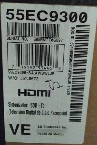 Imagen 6 de 6 de Tv LG Oled 55 Nueva!!! En Su Caja Sin Uso