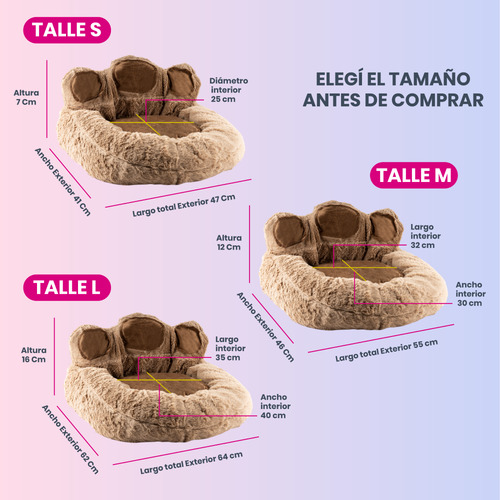 Cama Cucha Moisés Para Perros Huellas Los Tamaños Color Marrón Oscuro Diseño S