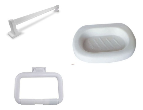 Kit Accesorios Baño Línea Práctica Pvc 3 Piezas Tornillos