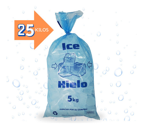 Bulto 25 Kg De Bolsa Impresa Para Hielo De 5 Kg