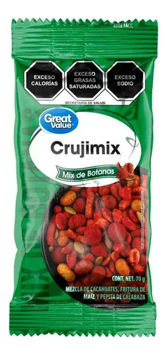 10 Pza Mix De Botanas Great Value Crujimix 70 G