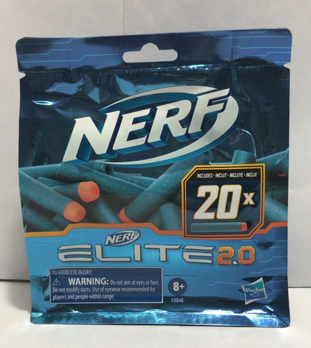 Dardos Nerf Pack X20 Unidades Elite 2.0 F0040 Hasbro Srj