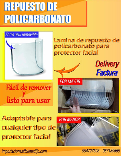 Repuesto De Protector De Policarbonato 1mml De Espesor