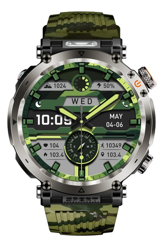 Reloj Inteligente Con Banda De Silicona De Camuflaje Ip68 De