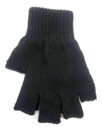 Imagen 5 de 10 de Guante Mágico Dedo Cortado Negro De Lana Unisex