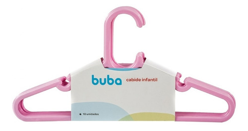 Kit Com 10 Cabides Infantil Rosa Buba - Cia Bebê