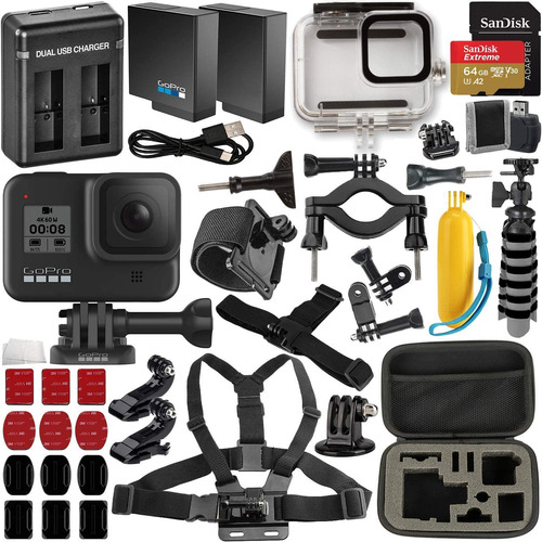 Imagen 1 de 7 de Gopro Cámara De Acción Hero8 (negro) Con Paquete Extremo:...