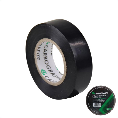 Kit 50 Fita Isolante Adesiva 19mm 5m Antichama Resistente Cor Preto