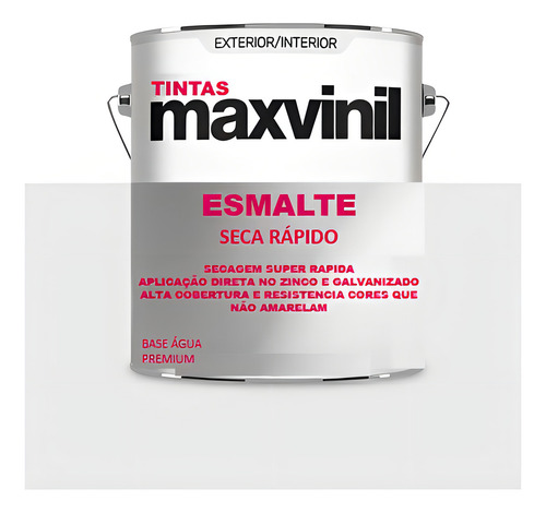 Tinta Seca Rápido Metal Madeira Premium Maxvinil 900ml Acabamento Brilhante Cor Cinza Médio