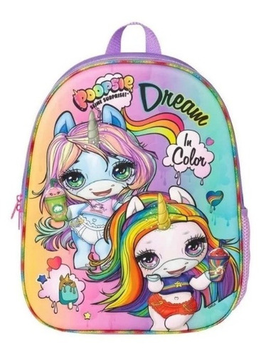 Bolso Mochila Poopsie Dream 3d Escolar Arcoíris Girls 