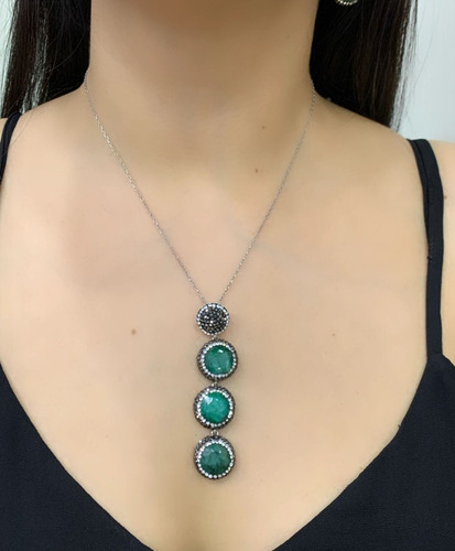 Juego Turco, Plata 925, Piedras Naturales, Estambul Joya