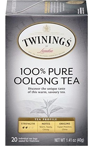 Té Negro Oolong Twinings, 20 Bolsitas Envueltas, Pack De 6