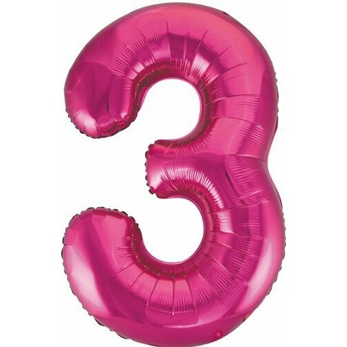 Globo Numero # Jumbo Rosa Fiucha Magenta Met Fiesta Dec 34in Color Numero 3 Fiucha