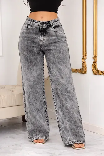 Calça Jeans Wide Leg Feminina Cintura Alta Sem Lycra Stillge
