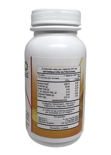 Colageno Hidro Vitamina C D Magnesio X120 Caps