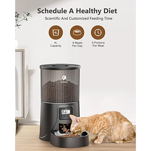 Dispensador Automático De Comida Gatos, Programable, C...