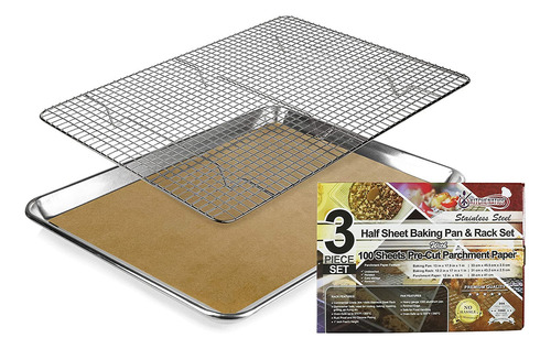 Bandeja Para Hornear Kitchenatics Con Rejilla, 33 X 50 Cm