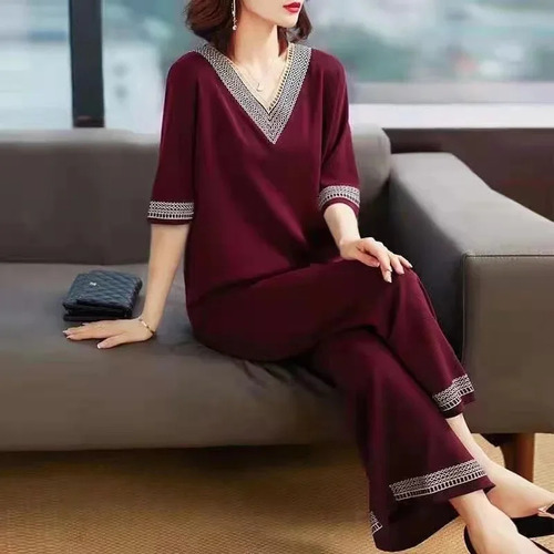 Elegante Conjunto De Pantalones Para Mujer, Atuendo Casual D