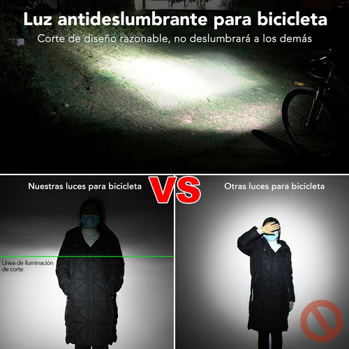 . .. Luz For Bicicleta 6000 Lúmenes Impermeable Con Luz