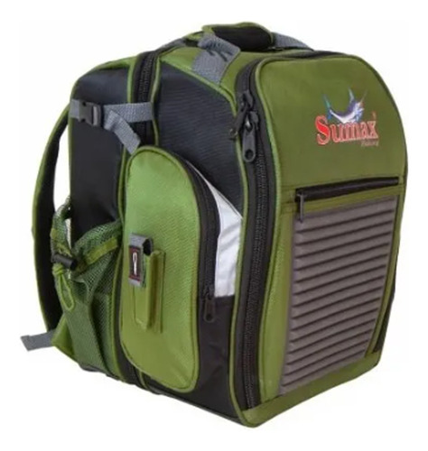 Bolsa Mochila De Pesca Sumax Sm 1203 Com 3 Estojos Cor Verde