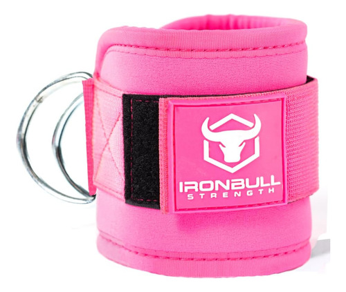 Par De Tobilleras Iron Bull Strength, De Neopreno, Rosa Neón