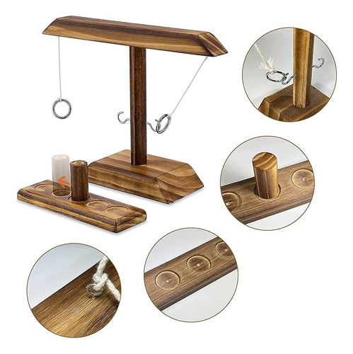 Juego De Beber Hook And Loop Toss Hecho De Madera