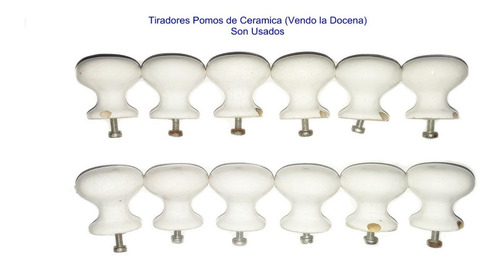 Tirador Pomo De Ceramica Blanco (vendo La Docena - Usados) (Usado)