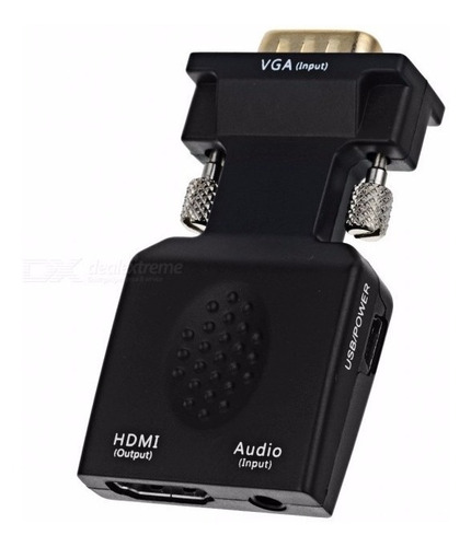 (frete $10) Conversor Adaptador Entr Vga Macho Sai Hdmi Fem