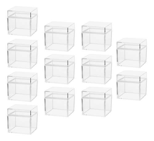 12 Unids Cajas De Dulces Transparentes Cuadradas Organizador