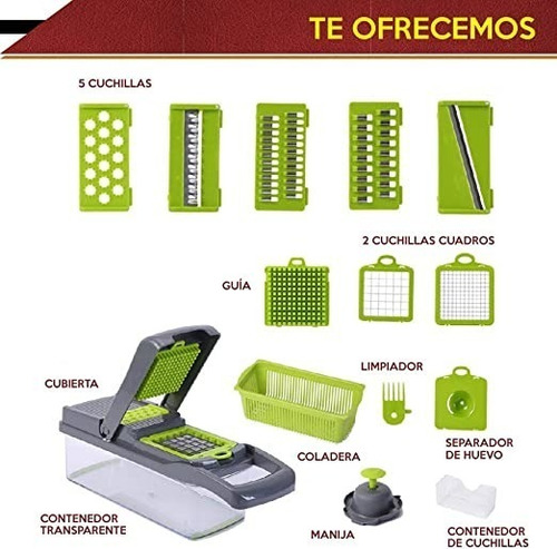 Dicer Plus, Cortador De Verduras Verduras Frutas Rebanador