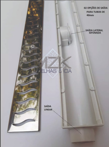 Ralo Linear 6x50 Sifonado Anti Inseto Com Grelha Inox