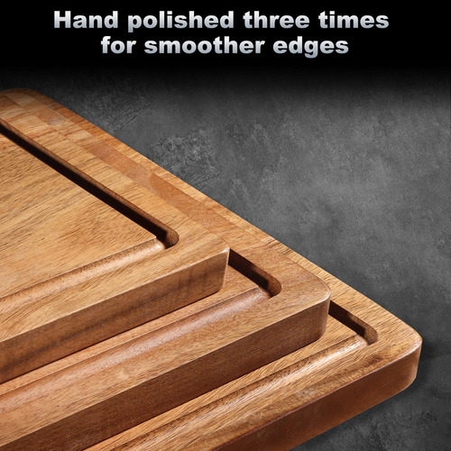 Juego De Tablas De Cortar Haoneys Wood Con Ranura Para Jugo,