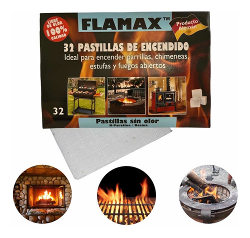 Pack 6 Cajas Iniciador Encendedor De Fuego Sin Olor Flamax