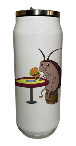 Termo Con Popote De Cucaracha Bob Sponja, Personalizable