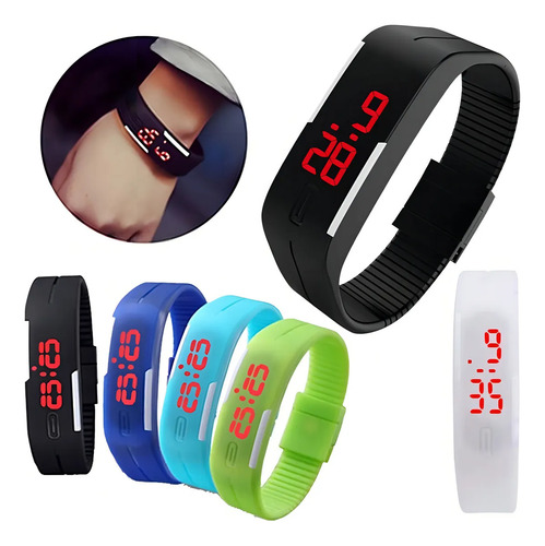 Reloj Touch Deportivo Led Digital Unisex Varios Colores Azul Rojo